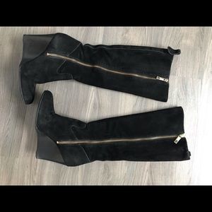 Tory burch black suede boots